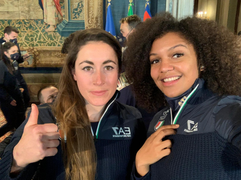 Valentina Margaglio alla cerimonia di consegna del tricolore per Pechino 2022